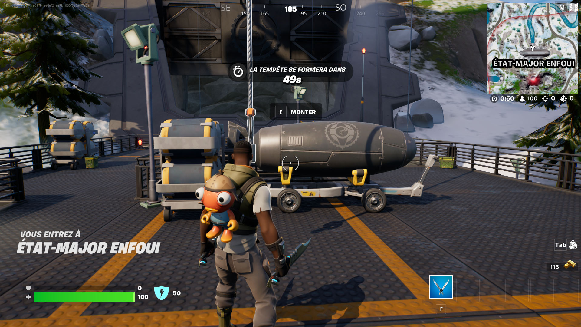 etat-major-enfoui-utiliser-cable-ascension