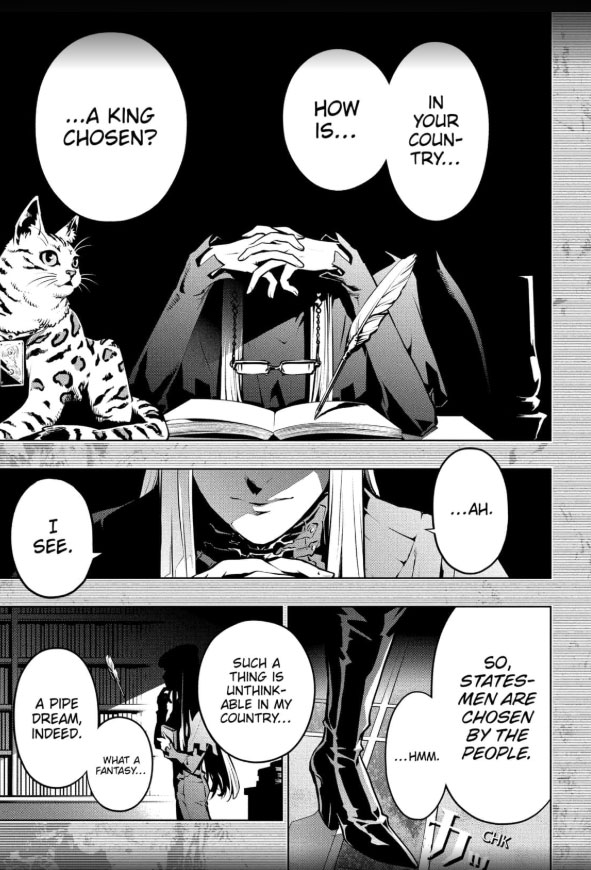 page-manga-metaphor-refantazio-avec-homme-mysterieux-dans-une-bibliotheque