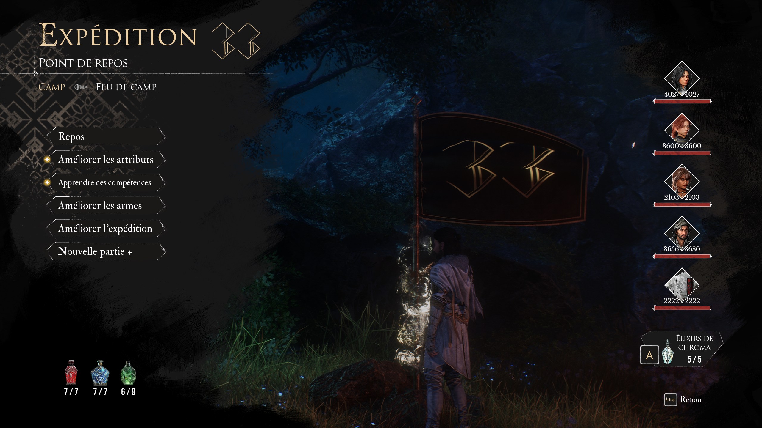 clair-obscur-expedition-33-nouvelle-partie-lancer-drapeau-campement