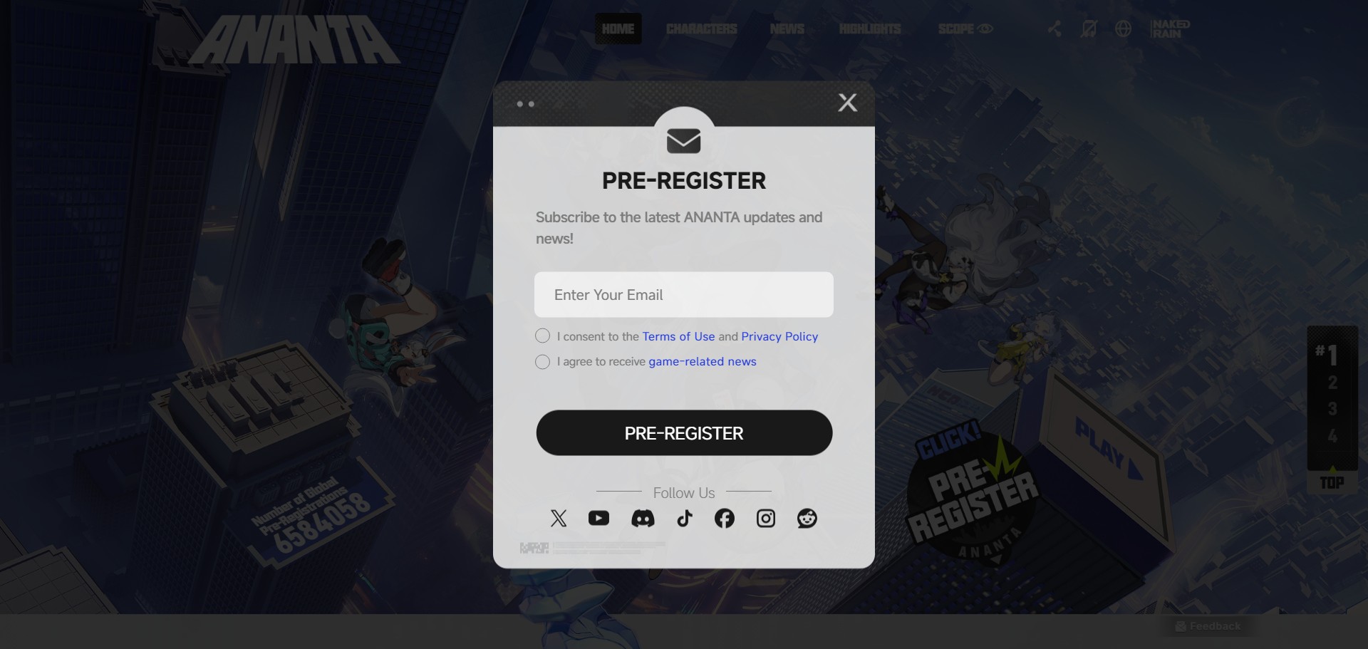 ananta-pre-register-inscription-adresse-mail-et-consentement