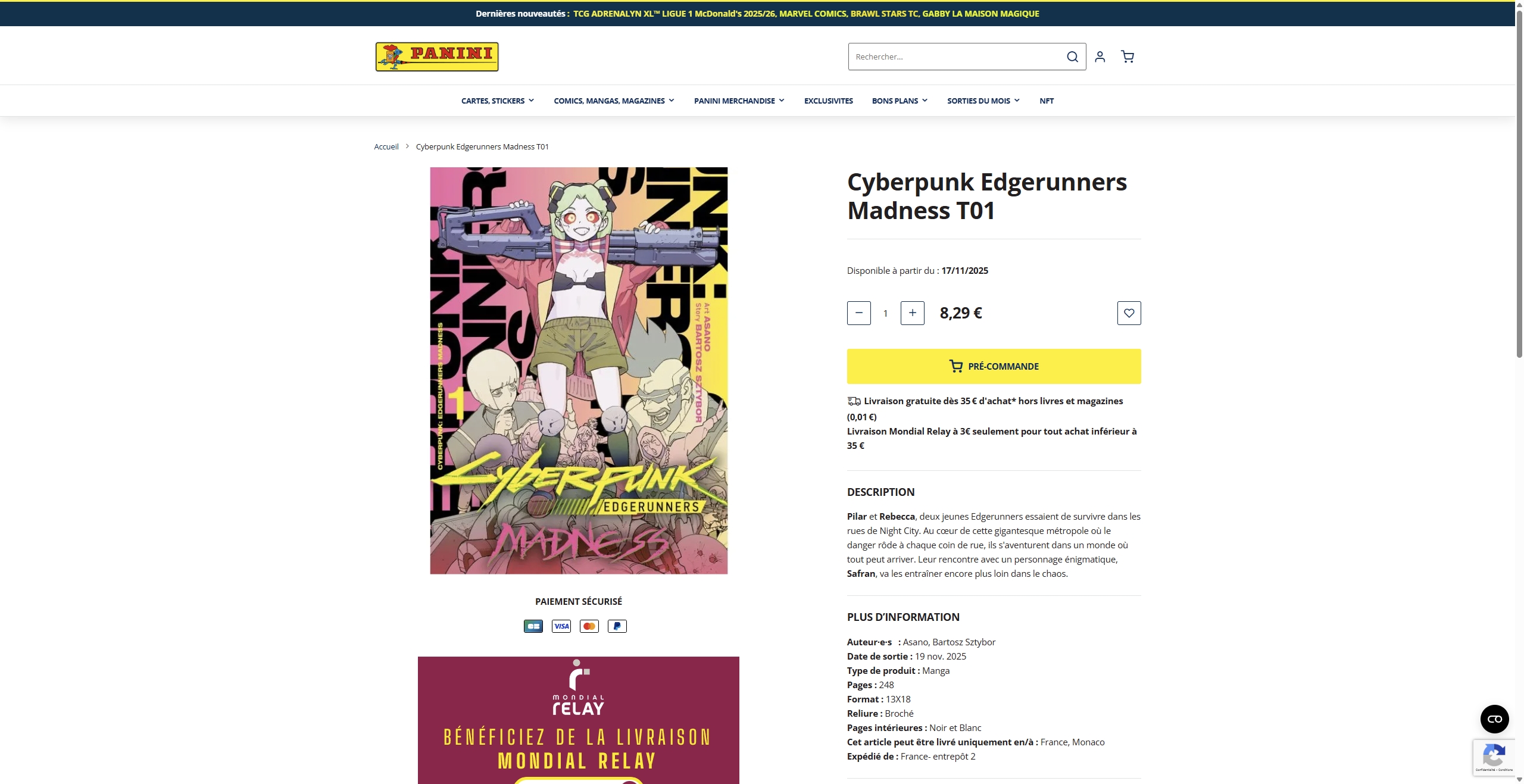 cyberpunk-manga-date-de-sortie-prix-precommande