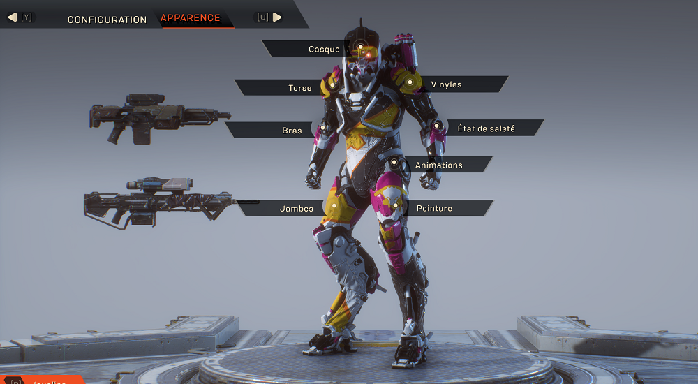 Tout savoir sur l'équipement et la personnalisation sur Anthem