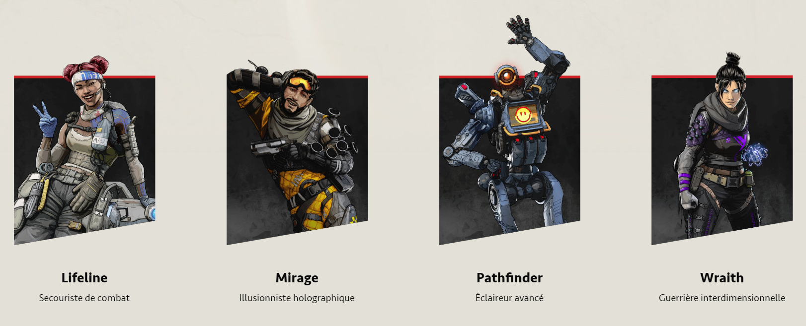 Apex Legends personnages uniques