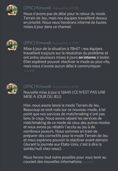 Le mode terrain de jeu est de retour