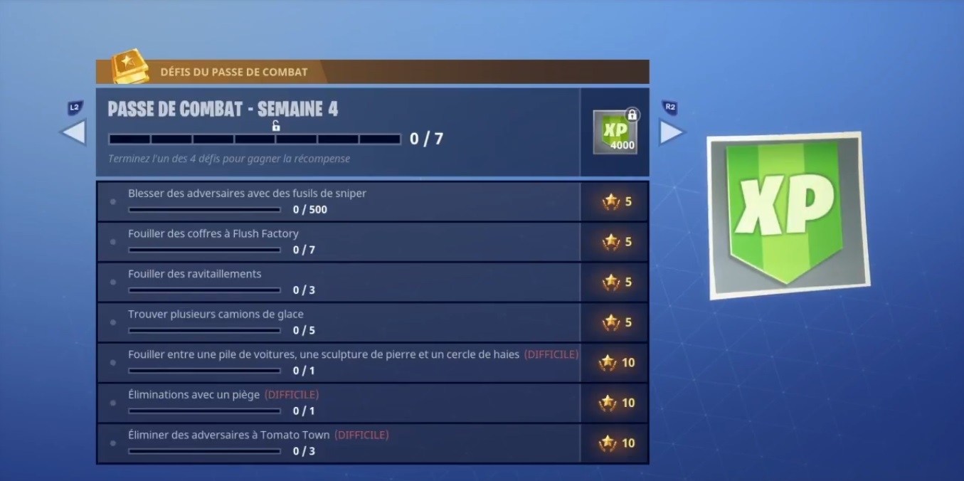 Les défis de la semaine 4