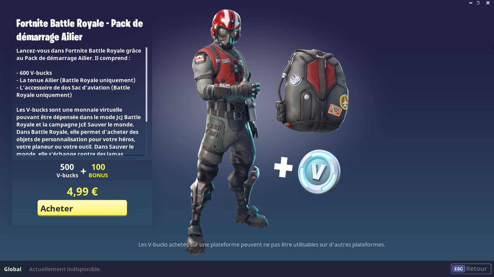 Pack de cosmétique sur Fortnite