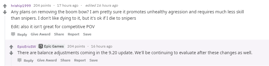 Des armes vont être modifiées !