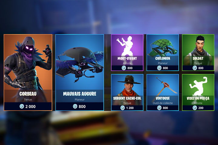 Boutique Fortnite 7 avril