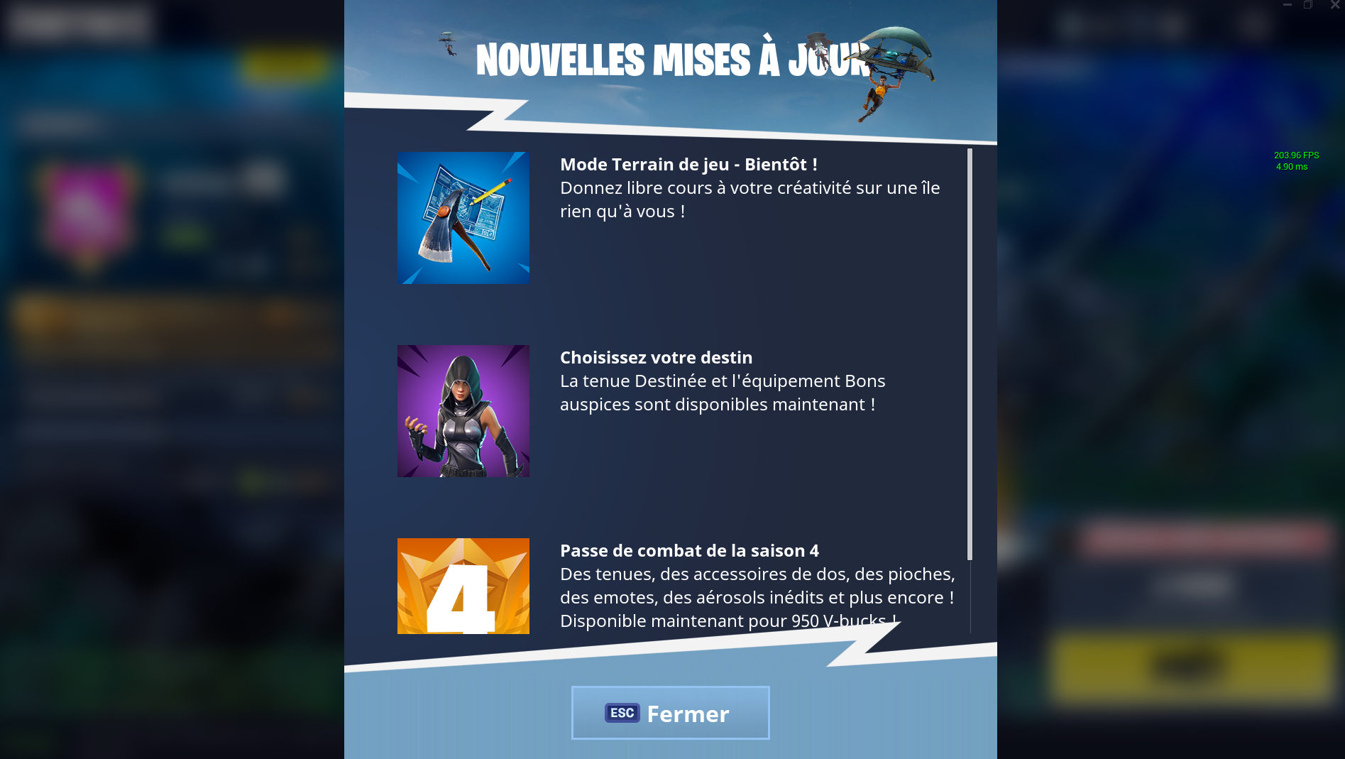 Description du mode terrain de jeu