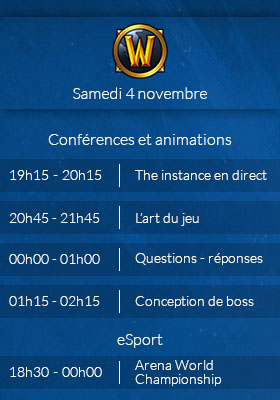 Programme de la BlizzCon aujourd'hui
