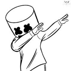 Marshmello-dab-fortnite-coloriage