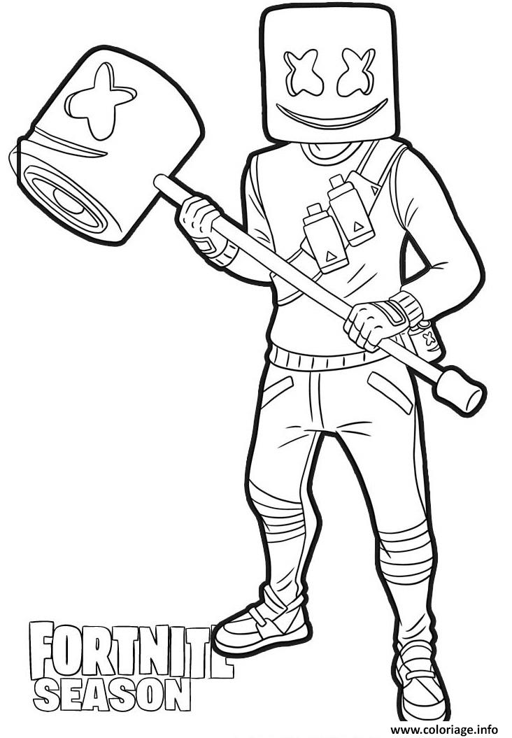 Marshmello-fortnite-coloriage
