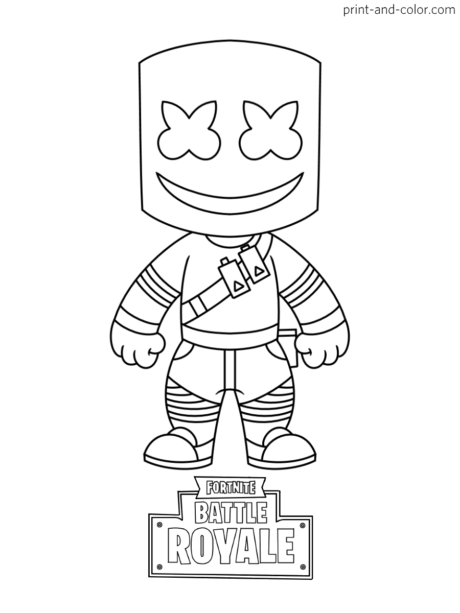 Marshmello-fortnite-coloriage