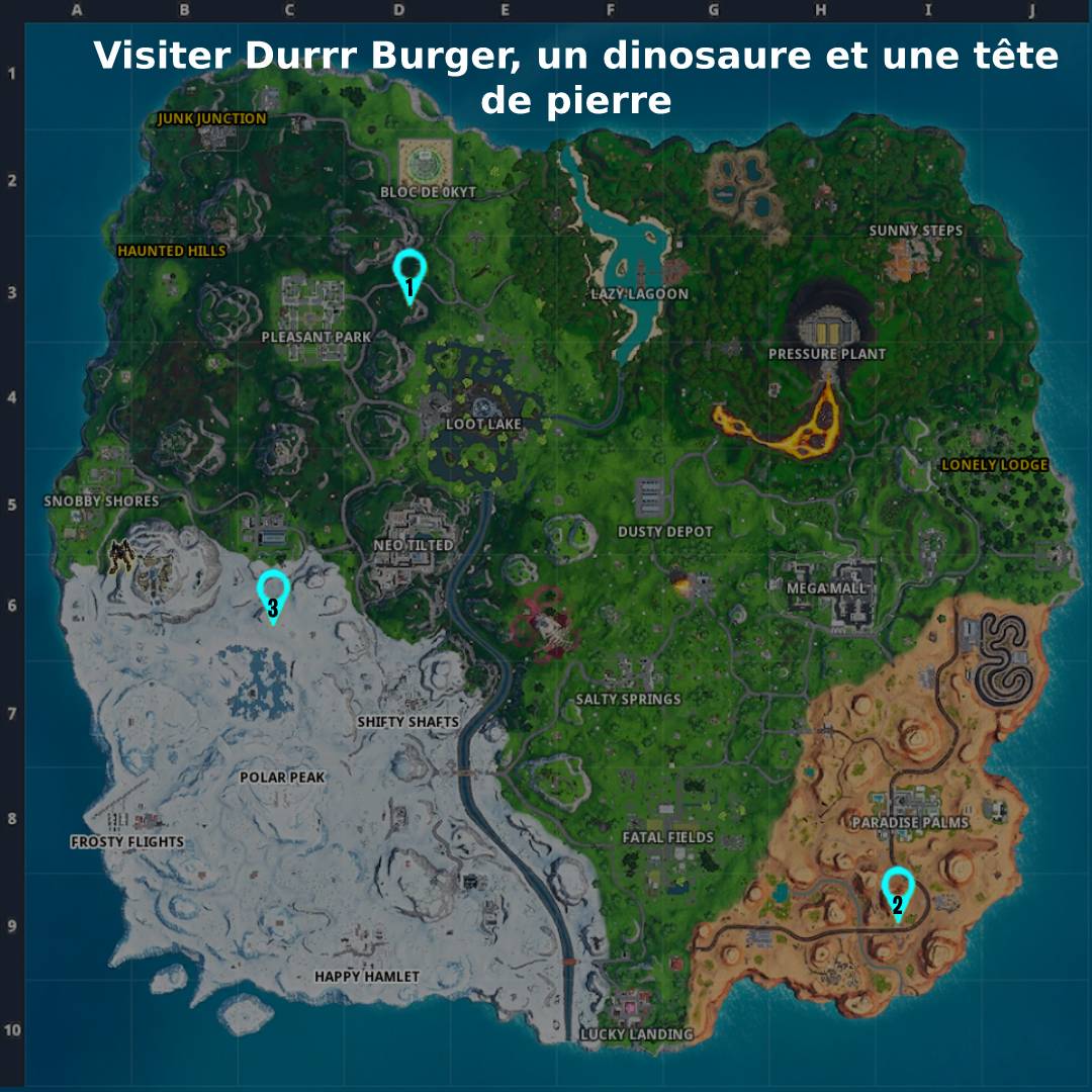 carte-fortnite-visiter-durr-burger-dinosaure-tête-pierre-Road-Trip