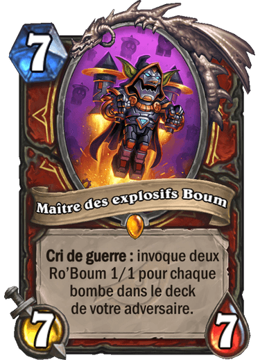 Hearthstone Carte Légendaire Maître des explosifs Boum Éveil des ombres