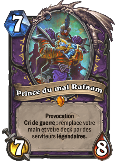 Hearthstone Carte Légendaire Prince du mal Rafaam Éveil des ombres