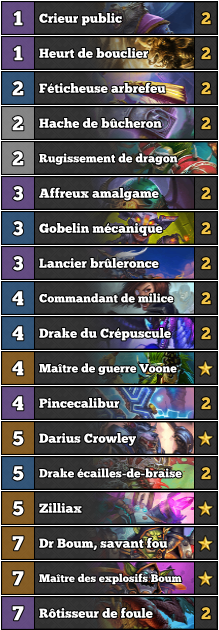 Hearthstone Decklist Guerrier Bombes et Dragons Éveil des ombres