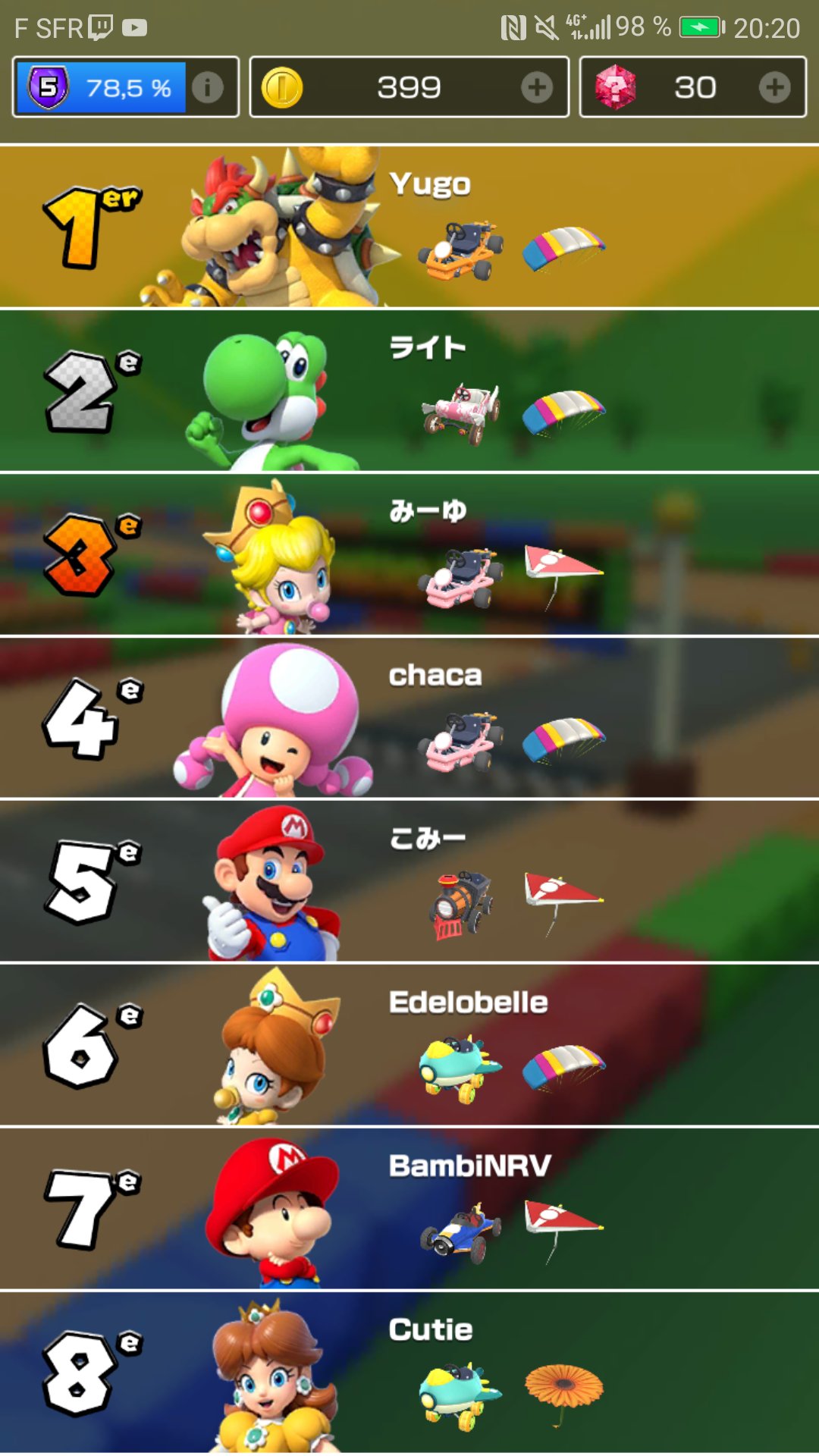 Jouer à plusieurs en multi ou en ligne sur Mario Kart Tour