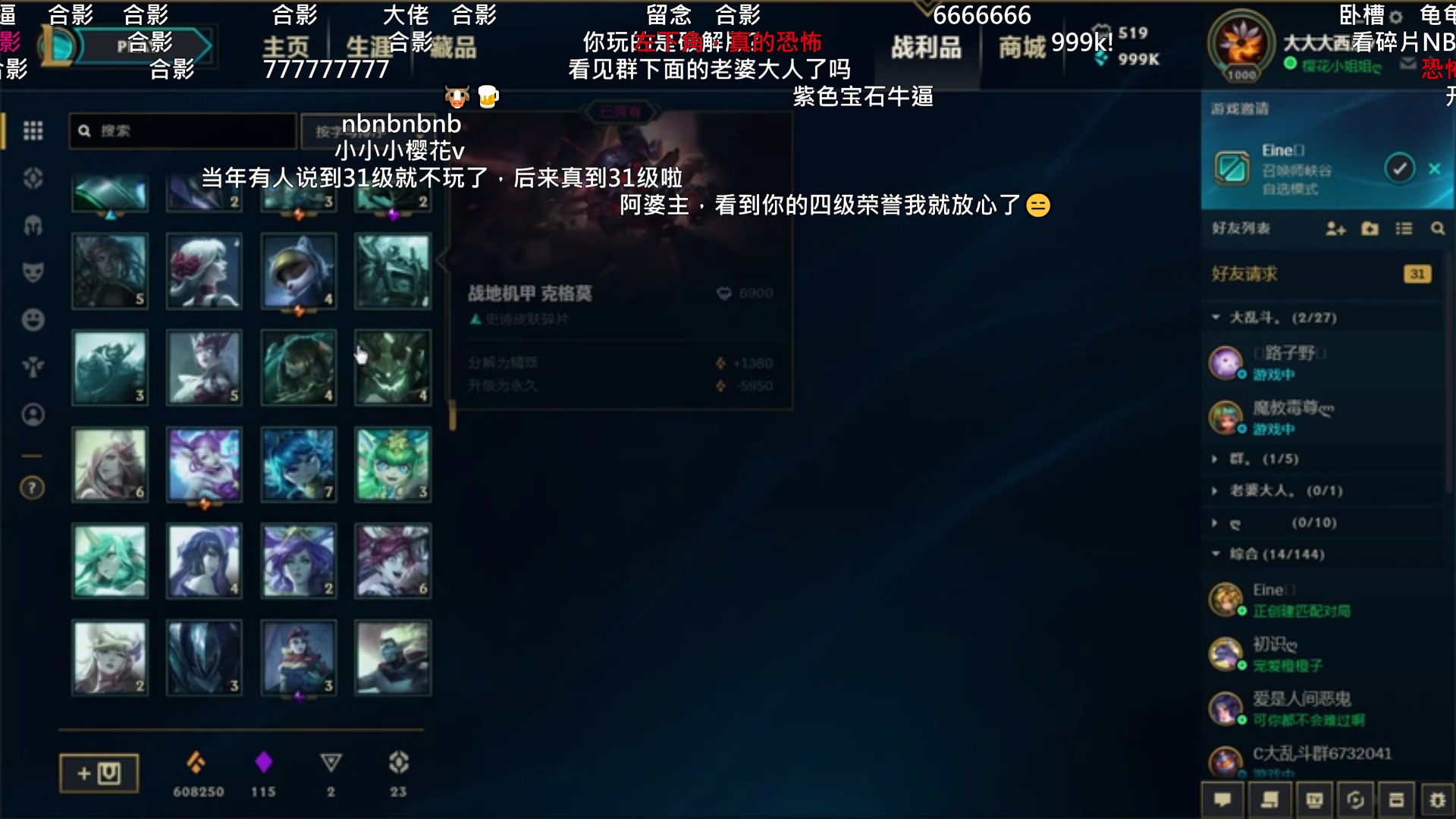 Il débloque le niveau 1000 sur LoL