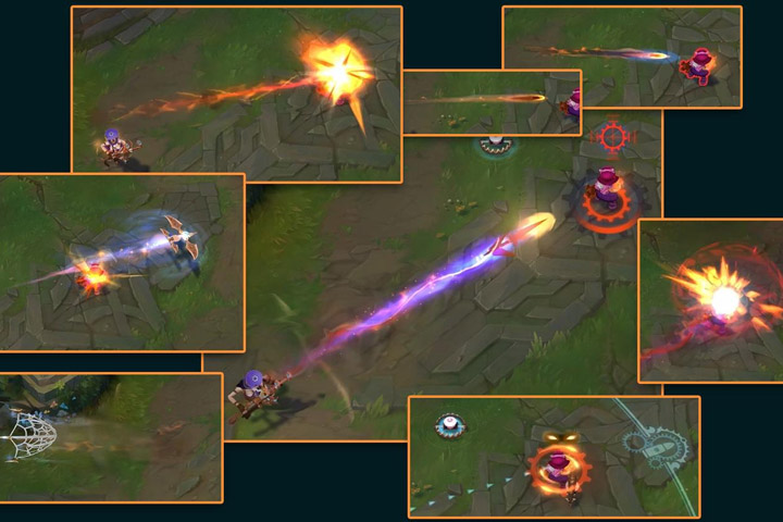 LoL Mise à jour effets visuels Ashe Caitlyn Blitzcrank Jax Renekton PBE