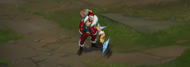 Splash-art du skin Draven Père Noël