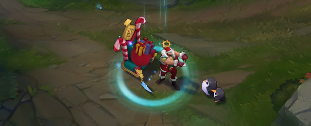 Splash-art du skin Draven Père Noël