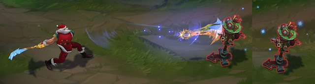 Splash-art du skin Draven Père Noël