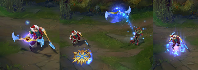 Splash-art du skin Draven Père Noël