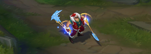 Splash-art du skin Draven Père Noël