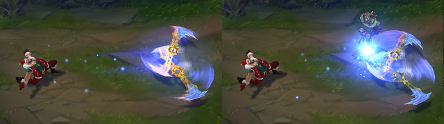 Splash-art du skin Draven Père Noël