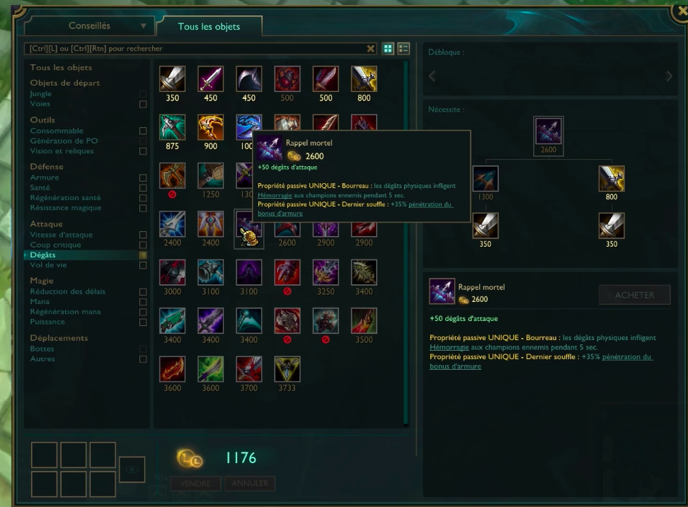 League of Legends- LoL - Présaison - 2021 - objets - build - items
