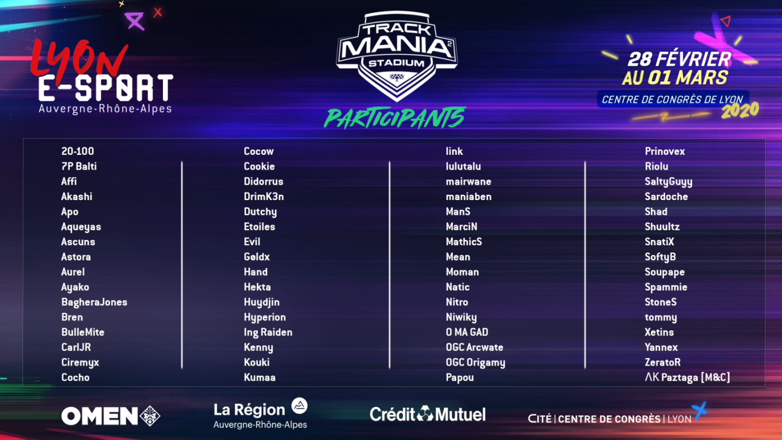 LES 2020 : Le tournoi Trackmania, le 29 février