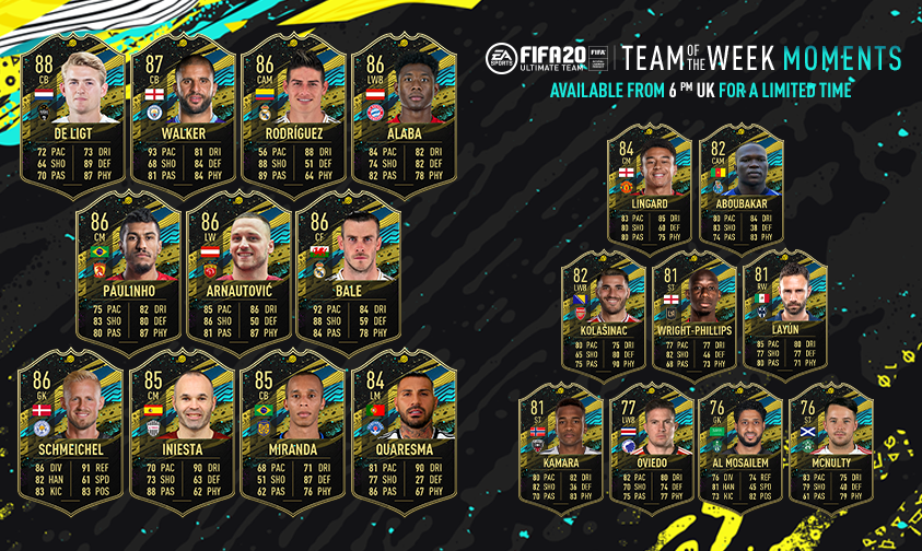 Toutes les TOTW sur FUT 20