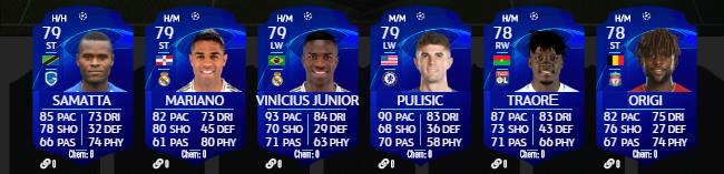 Toutes les cartes UCL 2020