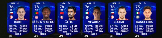 Toutes les cartes UCL 2020