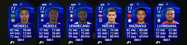 Toutes les cartes UCL 2020