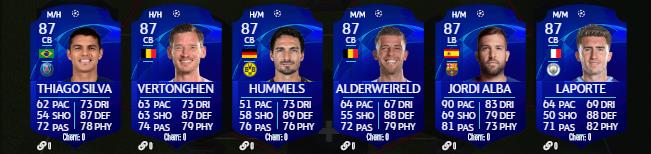 Toutes les cartes UCL 2020