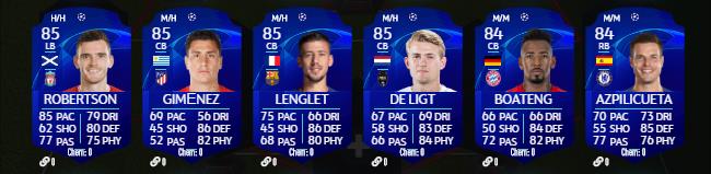 Toutes les cartes UCL 2020