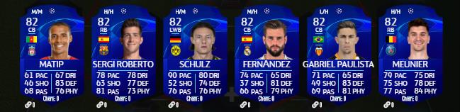 Toutes les cartes UCL 2020