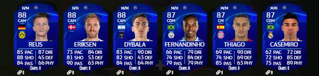 Toutes les cartes UCL 2020