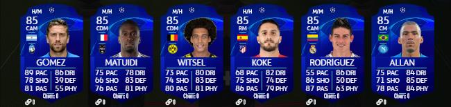 Toutes les cartes UCL 2020