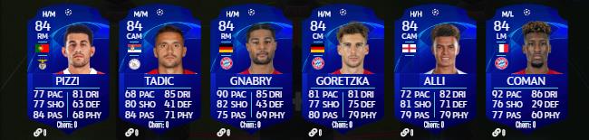 Toutes les cartes UCL 2020