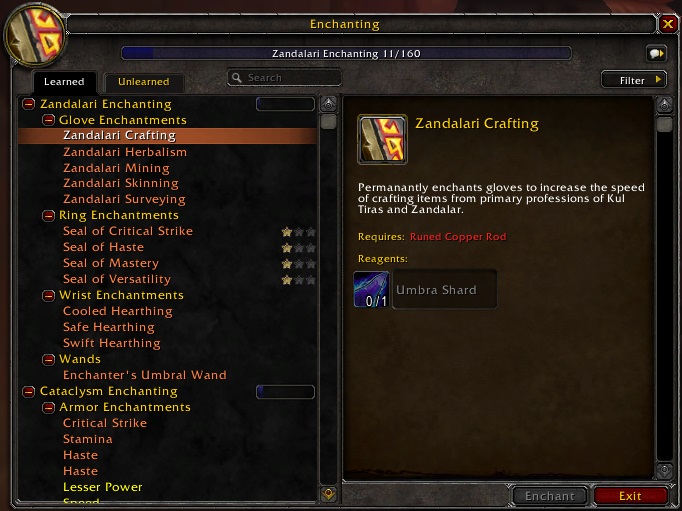 Les métiers à Battle for Azeroth