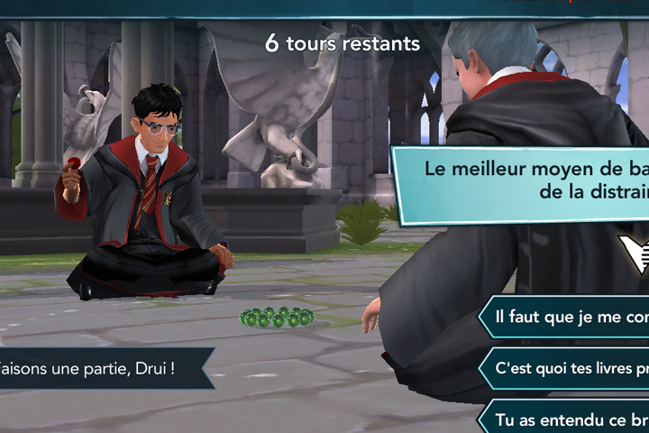 Distraire Rowan pour gagner aux Bavboules, Harry Potter Hogwarts Mystery