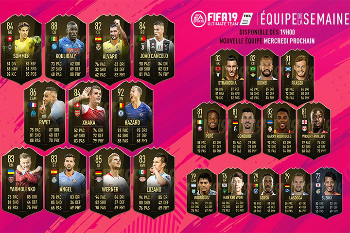 FIFA 19 : TOTW, l’équipe de la semaine 1 – FUT