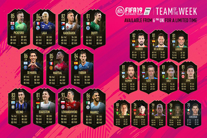 FIFA 19 : TOTW, l’équipe de la semaine 6 – FUT