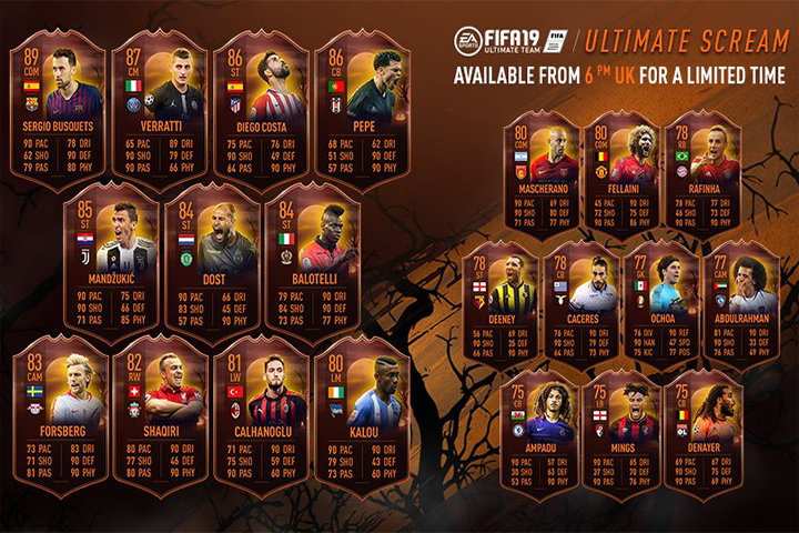 FIFA 19 : Les cartes Halloween Ultimate Scream – FUT