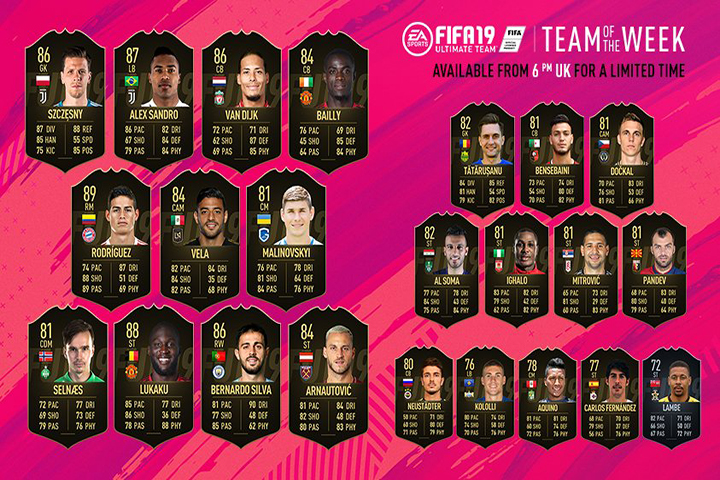 FIFA 19 : TOTW, l’équipe de la semaine 5 – FUT