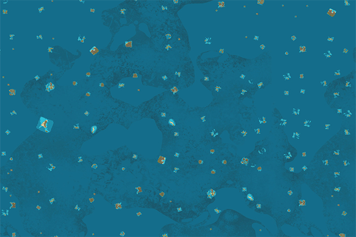 ATLAS : Carte détaillée du jeu de pirate