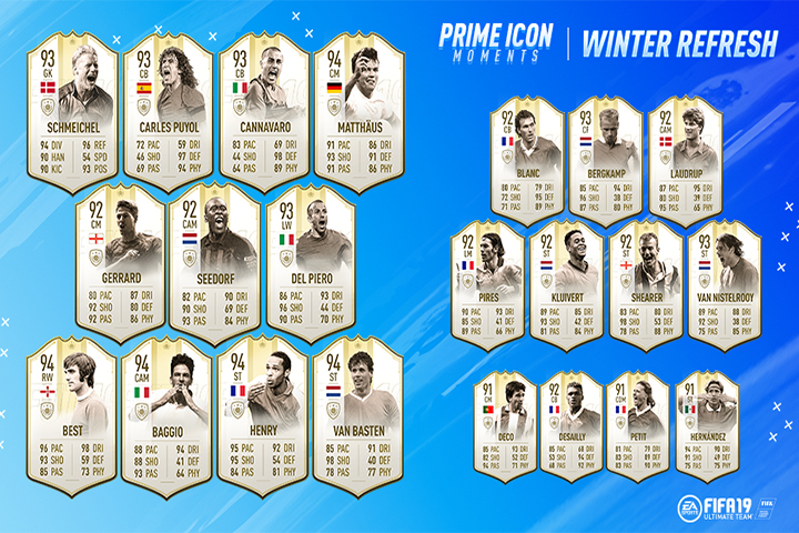 FIFA 19 : Icône Prime Moments spécifiques, liste des joueurs